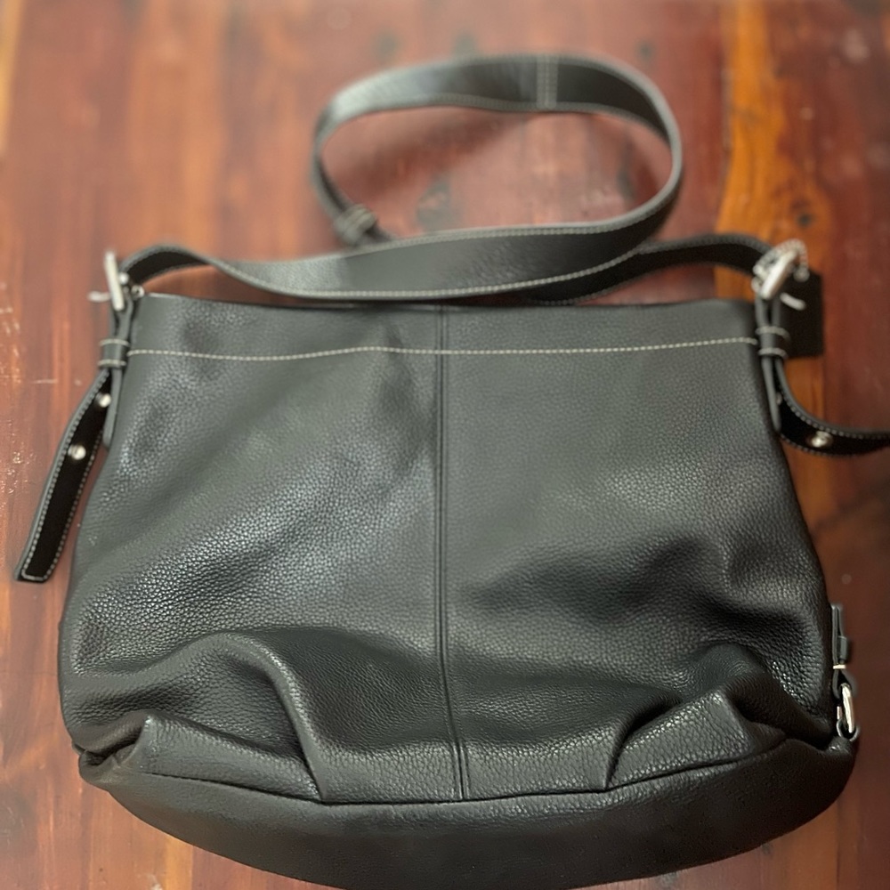 Coach black leather bag